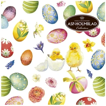 Påske Servietter Easter Eggs & Chicks 33x33cm, 20 stk